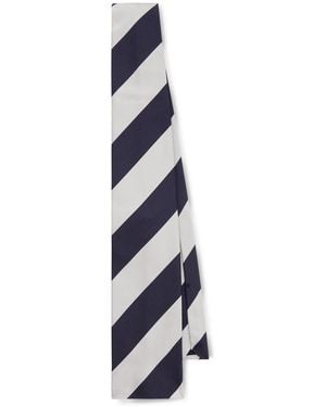 Celine 8.5Cm Striped Silk-Twill Tie - Blue