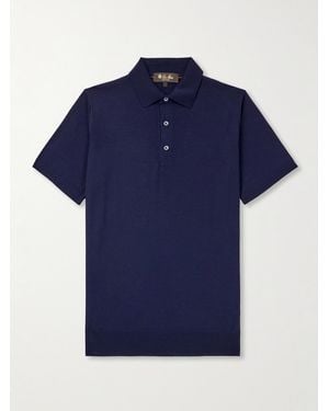 Loro Piana Polohemd aus Wish®-Wolle - Blau