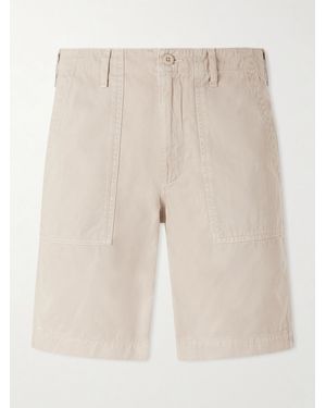 Hartford Fatigue Straight-leg Herringbone Cotton Shorts - Natural
