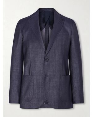 Lardini Wool-blend Twill Suit Jacket - Blue