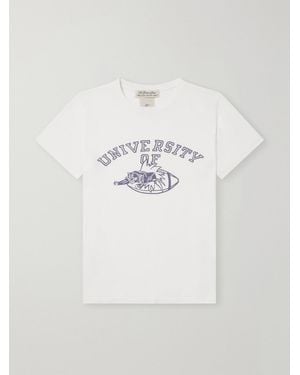 Remi Relief University Of Distressed Printed Cotton-Jersey T-Shirt - White