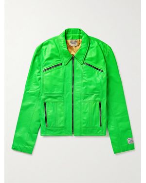 GALLERY DEPT. Bowery Slim-Fit Leather Jacket - Green