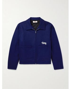 CHERRY LA Jersey Zip-Up Jacket - Blue