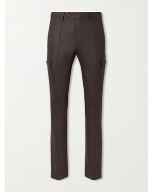 Slowear Incotex Straight-leg Brushed Wool-blend Trousers - Grey
