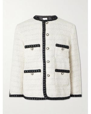 READYMADE Satin-trimmed Cotton-blend Tweed Jacket - White