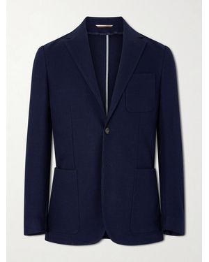 Canali Textured-Cotton Blazer - Blue