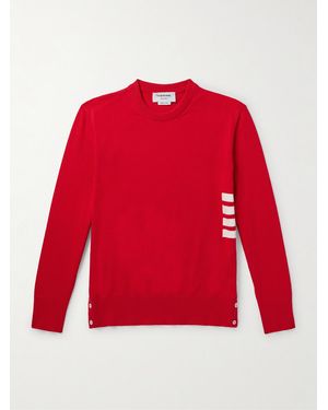 Thom Browne Striped Cotton Jumper - Red