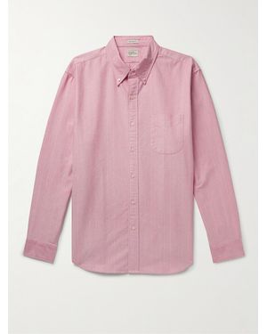 J.Crew Button-Down Collar Striped Cotton Oxford Shirt - Pink