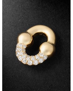 Greg Yuna Umlaut Half 18-karat Gold Diamond Pendant - Black