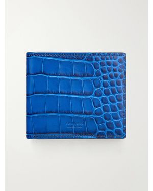 Tom Ford Croc-Embossed Leather Wallet - Blue