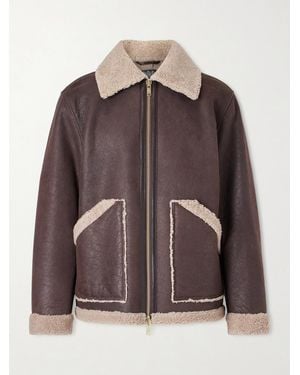 Baracuta Shearling Aviator Jacket - Brown
