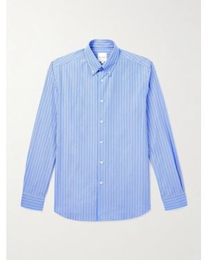 Paul Smith Striped Cotton-Poplin Shirt - Blue
