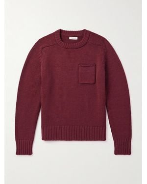 Miles Leon Ribbed Merino Wool Jumper - Red