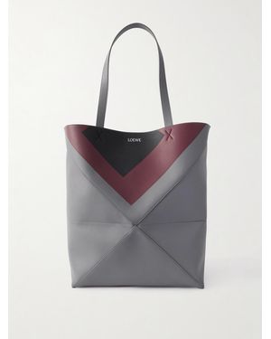 Loewe Albers Puzzle Fold Xl Panelled Leather Tote Bag - White