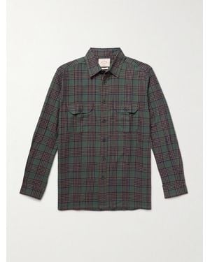 Portuguese Flannel Parker Checked Cotton-Flannel Shirt - Grey