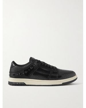 Amiri Crystal Studded Skel Top Low Trainers - Black