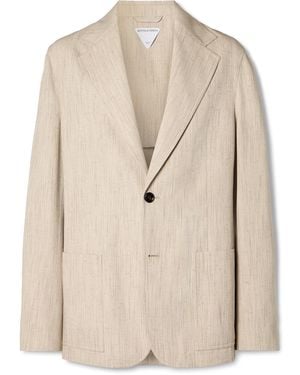 Bottega Veneta Oversized Woven Suit Jacket - Natural
