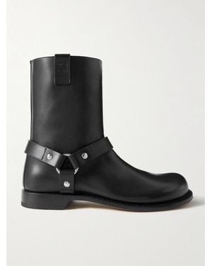 Loewe Paula'S Ibiza Campo Embellished Leather Boots - Black