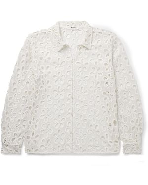 Bode Primrose Broderie Anglaise Cotton-Lace Shirt - White
