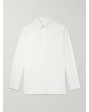 Lardini Hemd aus Baumwollpopeline mit Button-Down-Kragen - Weiß