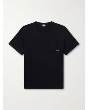 Loewe Anagram-Embroidered Cotton-Jersey T-Shirt - Black