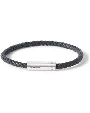 Le Gramme 7G Sterling And Leather Cable Bracelet - Gray