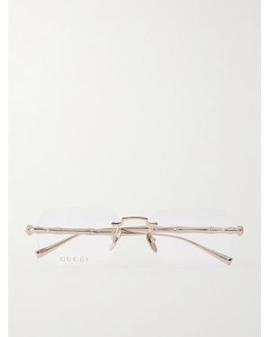 Gucci Bamboo Square-Frame-Tone Glasses - Natural