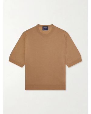 John Smedley Bill Nighy Knitted Merino Wool T-Shirt - Natural