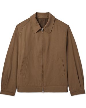 Kaptain Sunshine Gabardine Harrington Jacket - Brown