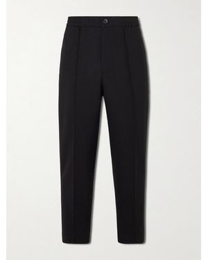 Barena Ameo Straight-leg Wool-hopsack Suit Trousers - Black