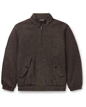 AURALEE Wool, Alpaca And Silk-Blend Tweed Bomber Jacket - Gray