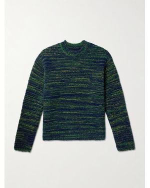 Nudie Jeans Gurra Wool-blend Bouclé Jumper - Green