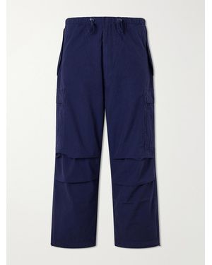 Polo Ralph Lauren Wide-Leg Cotton-Canvas Cargo Trousers - Blue