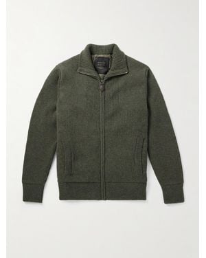 James Purdey & Sons Orkney Ribbed-Knit Wool Zip-Up Cardigan - Green
