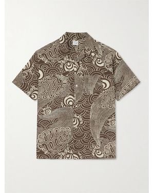 Orslow Convertible-Collar Printed Woven Shirt - Grey