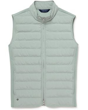 Peter Millar Winsome Hybrid Quilted Striped Shell And Piqué Gilet - Green