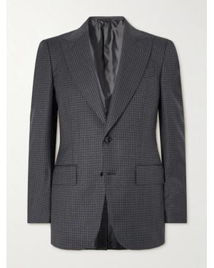 Tom Ford Checked Wool Suit Jacket - Black