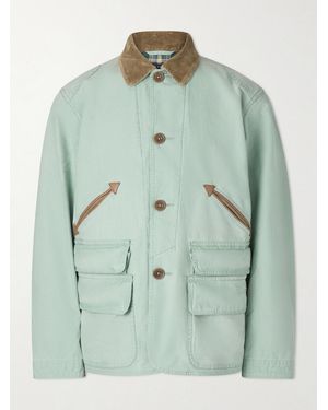 Polo Ralph Lauren Leather And Corduroy-Trimmed Cotton-Canvas Field Jacket - Green