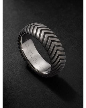 David Yurman Chevron Titanium Ring - Black
