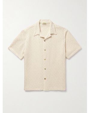 De Bonne Facture Holiday Camp-Collar Cotton Shirt - Natural