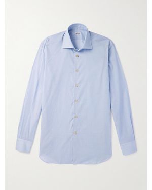 Kiton Slim-fit Striped Cotton Shirt - Blue