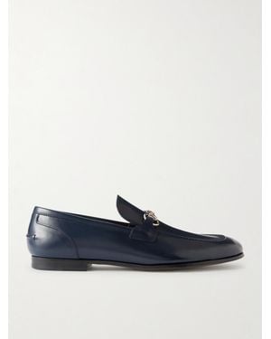 Gucci Jordaan Horsebit-Embellished Leather Loafers - Blau