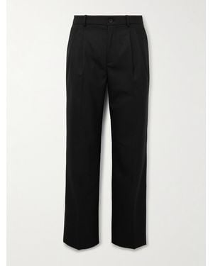 MR P. Edward Straight-Leg Pleated Woven Pants - Black