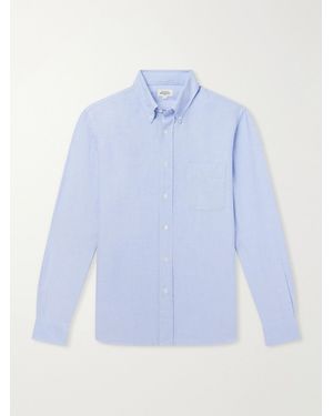 Hartford Pitt Cotton-Oxford Shirt - Blue