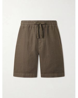 Altea Samuel Straight-leg Linen Shorts - Grey