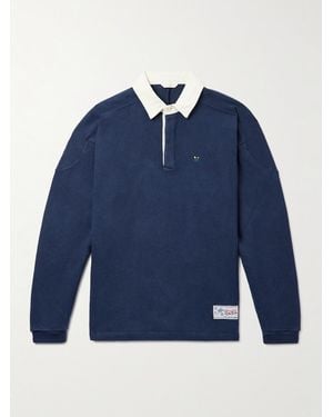 Aimé Leon Dore Pullover aus Baumwolle mit Polokragen aus Twill - Blau