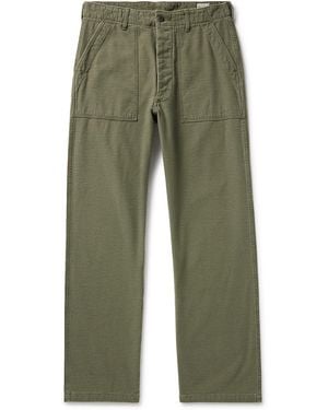 Orslow Fatigue Straight-leg Cotton-sateen Pants - Green