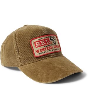 RRL Logo-Appliquéd Cotton-Corduroy Baseball Cap - Brown