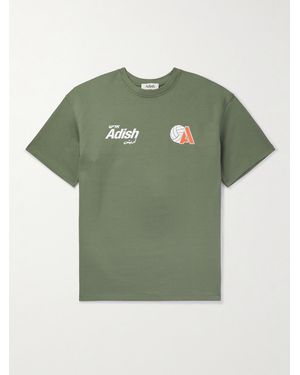 Adish Kora Logo-Print Cotton-Jersey T-Shirt - Green