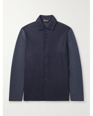 Loro Piana Breia Felt-Panelled Cashwish Overshirt - Blue